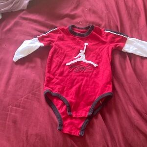 Jordan Red and White Kids Bodysuit